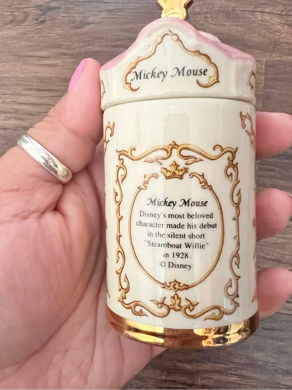 Lenox Pink and Gold Disney Onion Canister